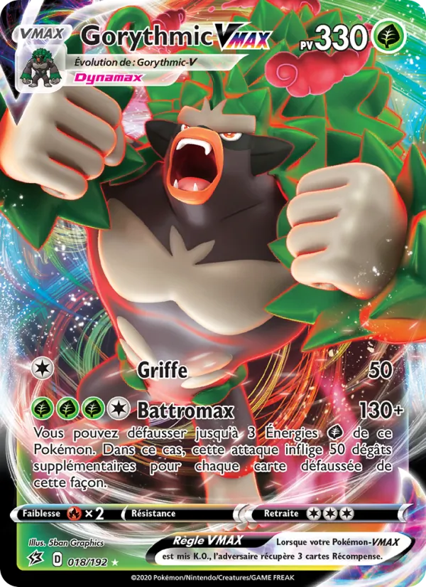 Carte Pokémon Gorythmic VMAX de l'extension Clash des Rebelles