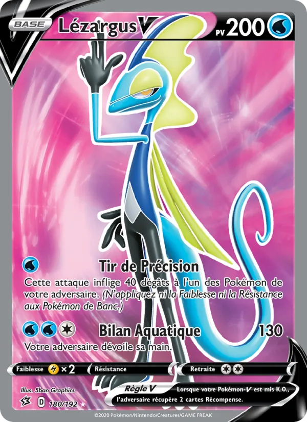 Carte Pokémon Lézargus V de l'extension Clash des Rebelles