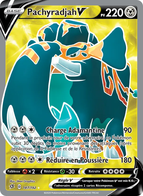 Carte Pokémon Pachyradjah V de l'extension Clash des Rebelles