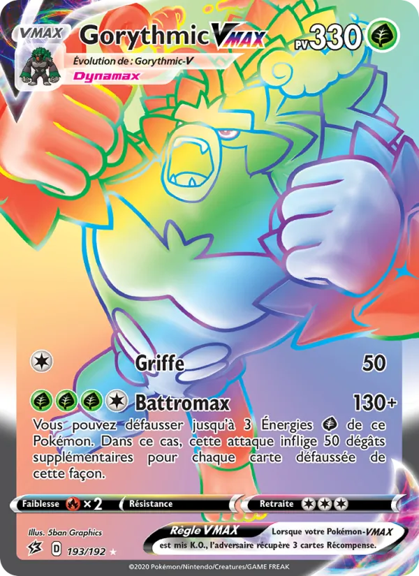 Carte Pokémon Gorythmic VMAX de l'extension Clash des Rebelles