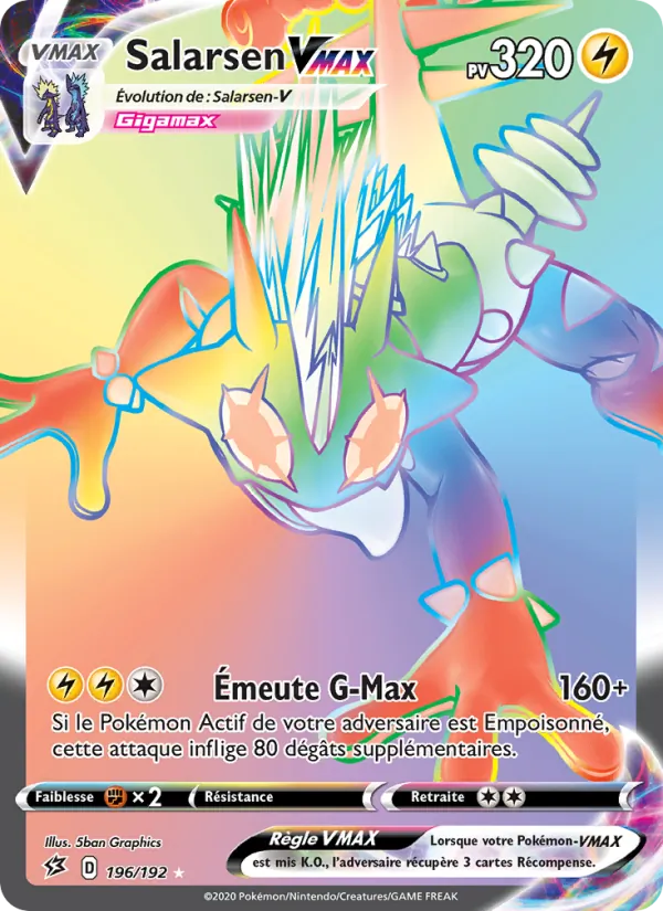 Carte Pokémon Salarsen VMAX de l'extension Clash des Rebelles