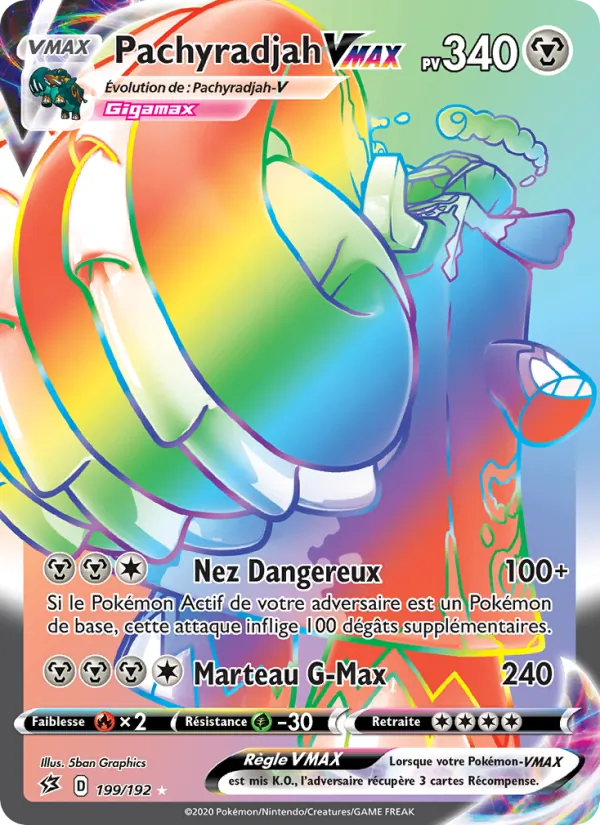 Carte Pokémon Pachyradjah VMAX de l'extension Clash des Rebelles