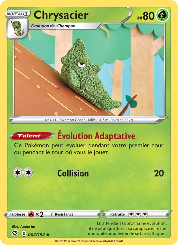 Carte Pokémon Chrysacier de l'extension Clash des Rebelles