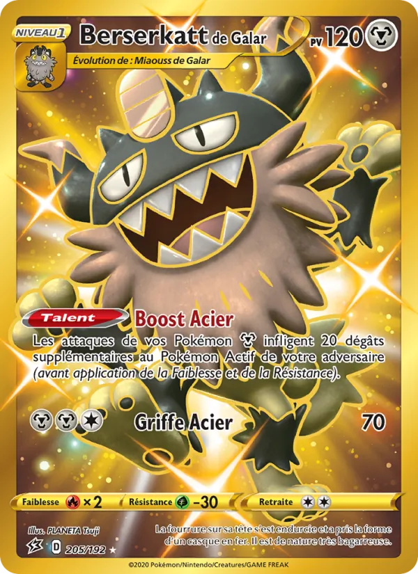 Carte Pokémon Berserkatt de Galar de l'extension Clash des Rebelles