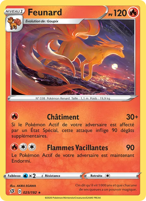 Carte Pokémon Feunard de l'extension Clash des Rebelles
