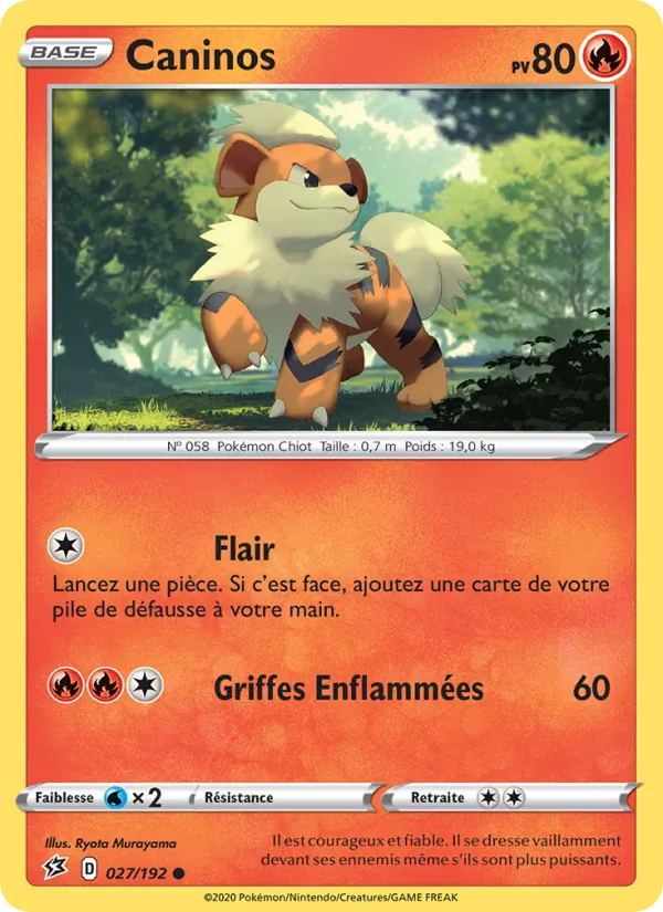 Carte Pokémon Caninos de l'extension Clash des Rebelles