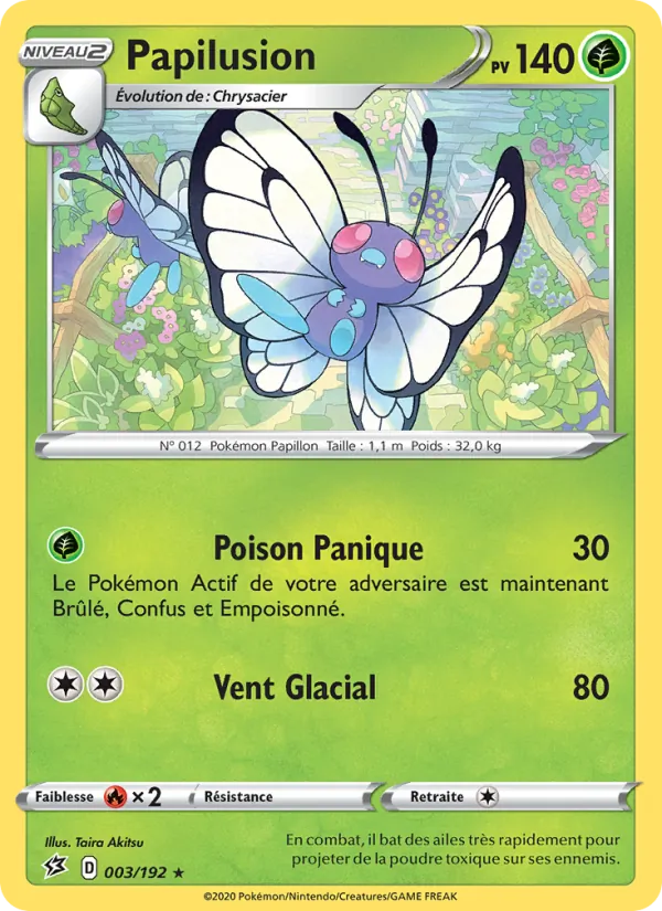 Carte Pokémon Papilusion de l'extension Clash des Rebelles