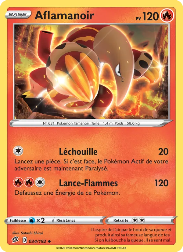 Carte Pokémon Aflamanoir de l'extension Clash des Rebelles