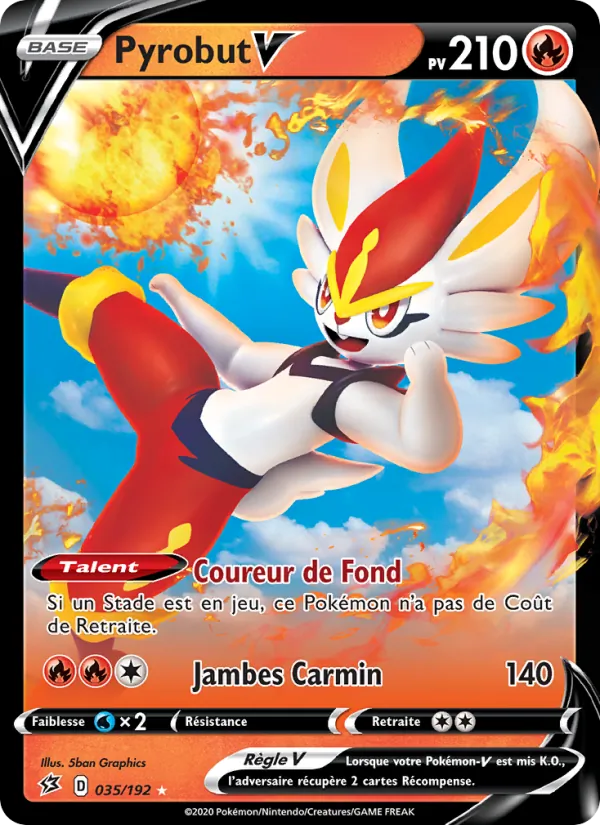 Carte Pokémon Pyrobut V de l'extension Clash des Rebelles