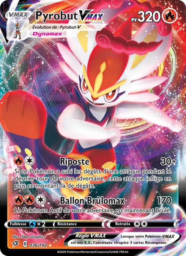 Carte Pokémon Pyrobut VMAX de l'extension Clash des Rebelles