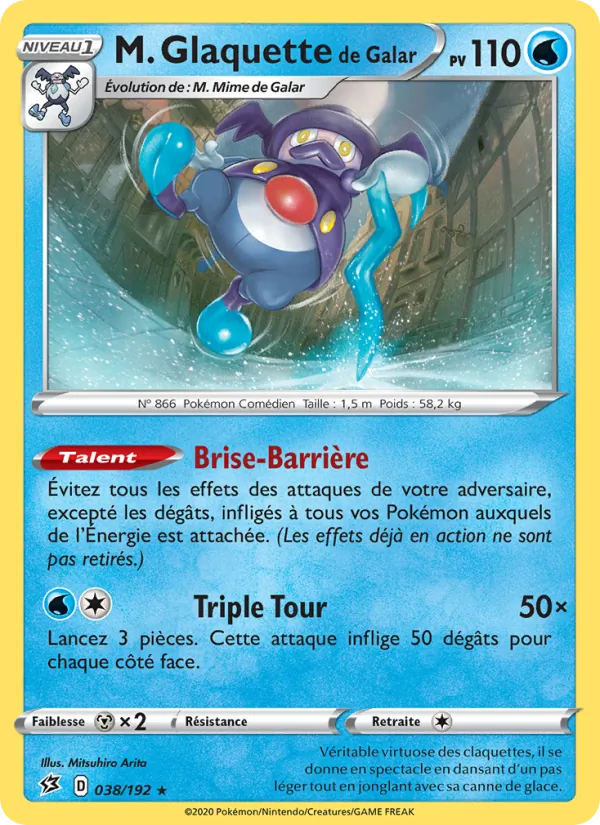 Carte Pokémon M. Glaquette de Galar de l'extension Clash des Rebelles