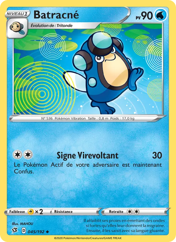 Carte Pokémon Batracné de l'extension Clash des Rebelles