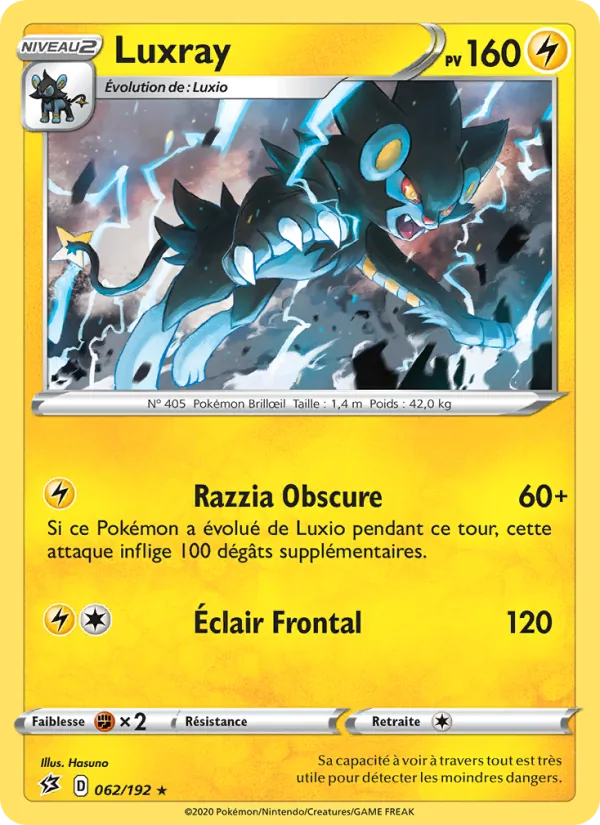 Carte Pokémon Luxray de l'extension Clash des Rebelles