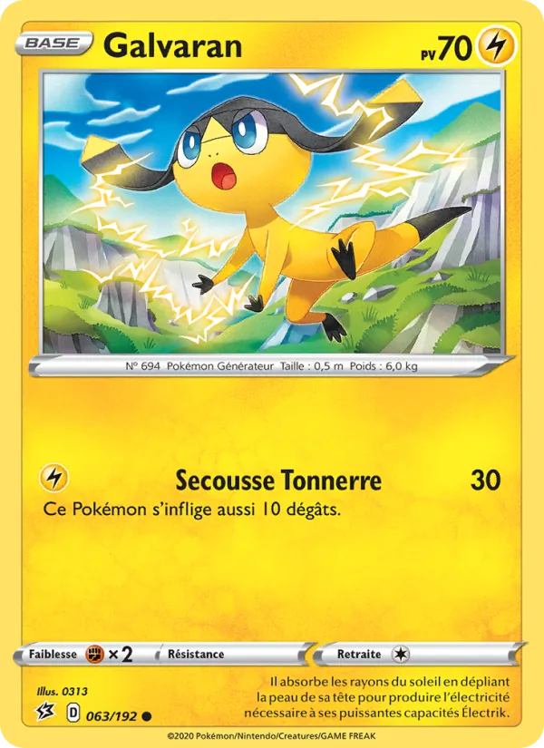 Carte Pokémon Galvaran de l'extension Clash des Rebelles