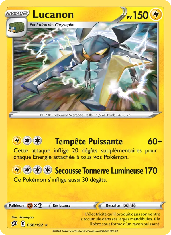 Carte Pokémon Lucanon de l'extension Clash des Rebelles