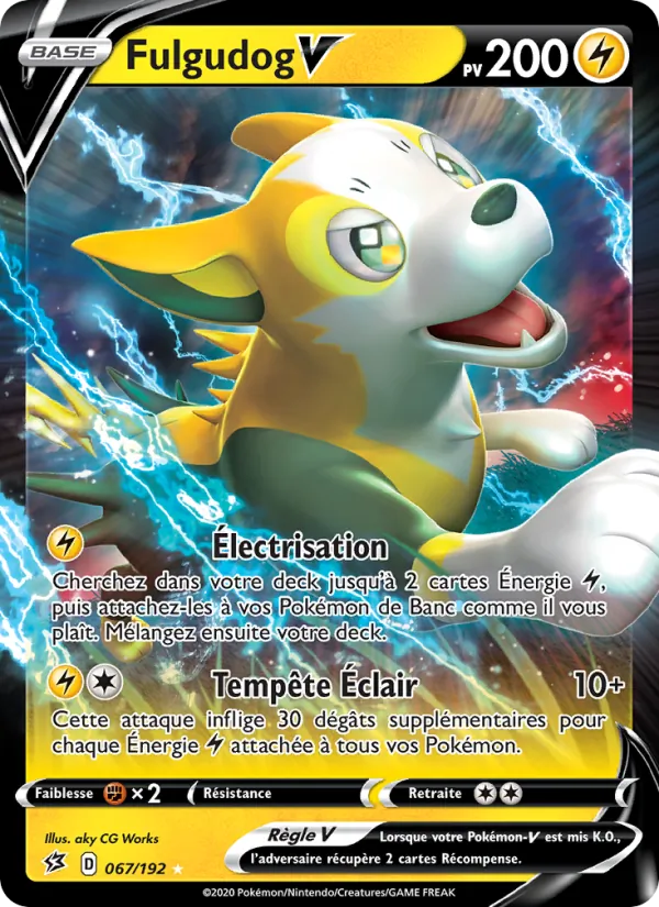 Carte Pokémon Fulgudog V de l'extension Clash des Rebelles