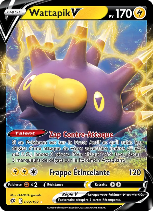 Carte Pokémon Wattapik V de l'extension Clash des Rebelles