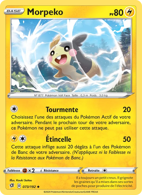Carte Pokémon Morpeko de l'extension Clash des Rebelles