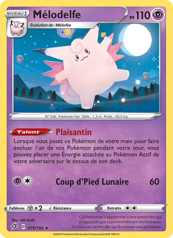 Carte Pokémon Mélodelfe de l'extension Clash des Rebelles