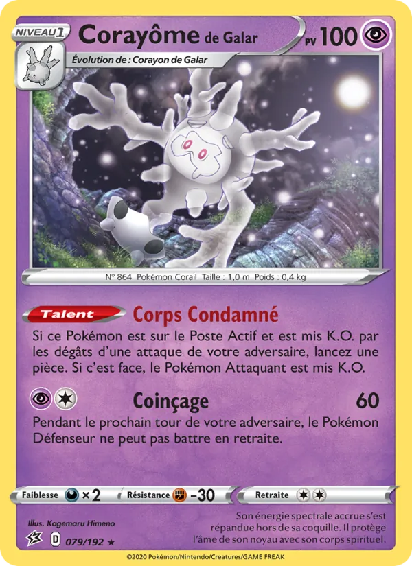 Carte Pokémon Corayôme de Galar de l'extension Clash des Rebelles
