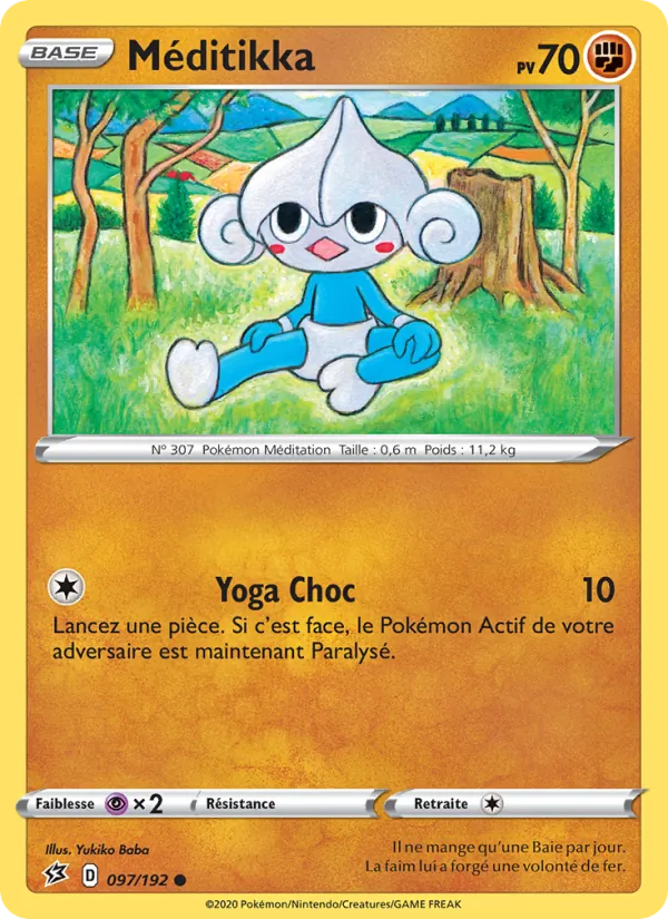 Carte Pokémon Méditikka de l'extension Clash des Rebelles