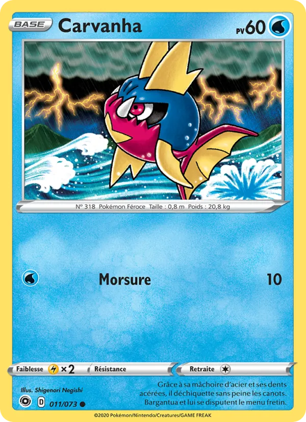 Carte Pokémon Carvanha de l'extension La Voie du Maître