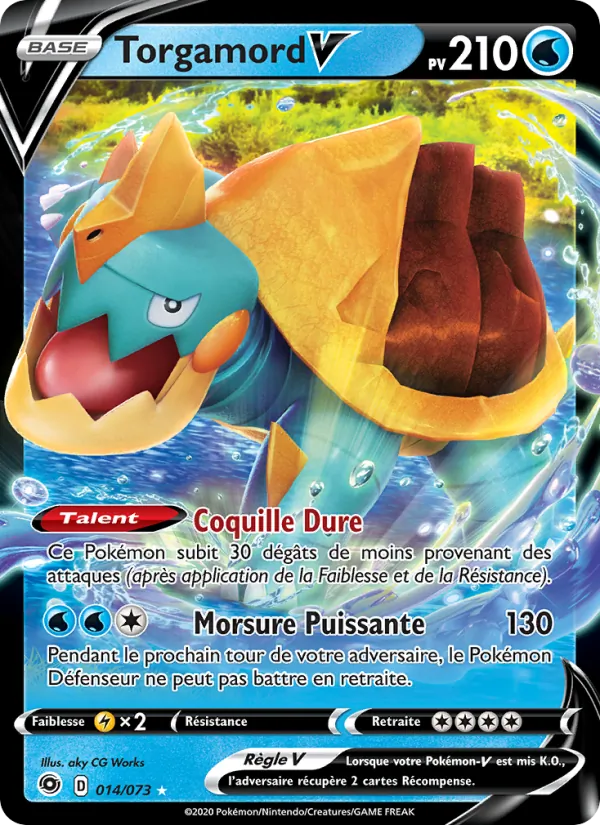 Carte Pokémon Torgamord V de l'extension La Voie du Maître