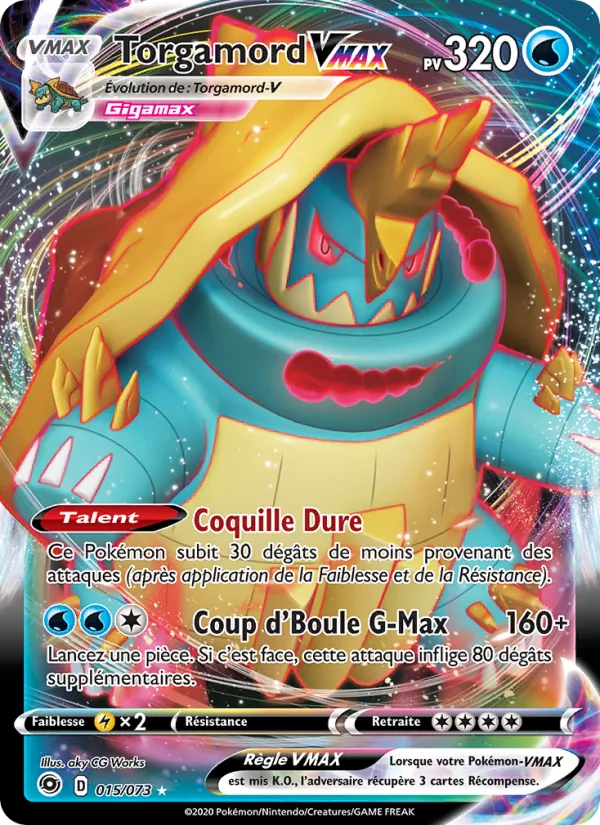 Carte Pokémon Torgamord VMAX de l'extension La Voie du Maître