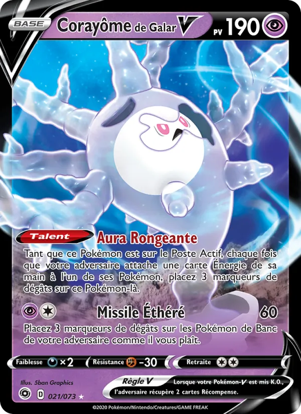 Carte Pokémon Corayôme de Galar V de l'extension La Voie du Maître