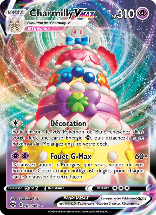 Carte Pokémon Charmilly VMAX de l'extension La Voie du Maître