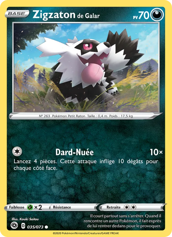 Carte Pokémon Zigzaton de Galar de l'extension La Voie du Maître