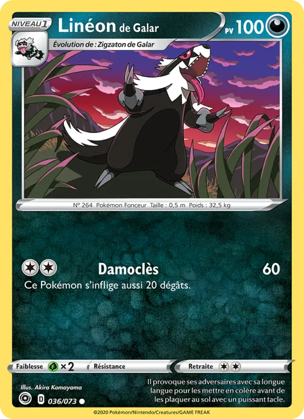 Carte Pokémon Linéon de Galar de l'extension La Voie du Maître