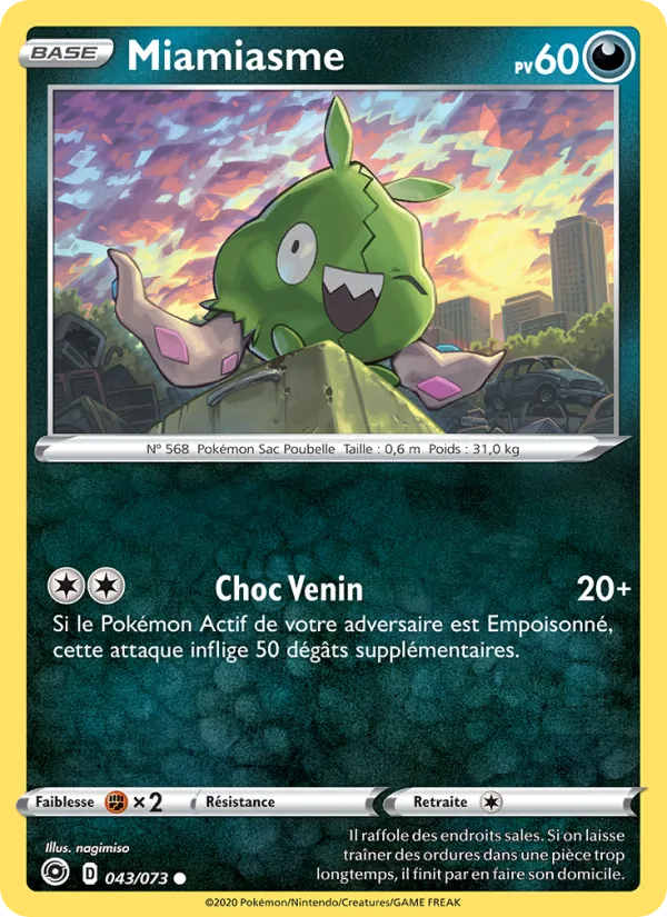 Carte Pokémon Miamiasme de l'extension La Voie du Maître