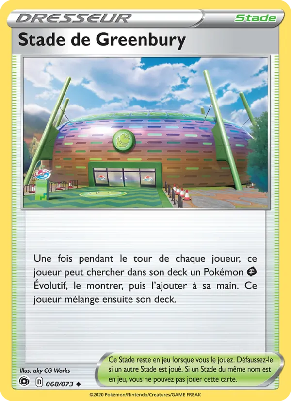 Carte Pokémon Stade de Greenbury de l'extension La Voie du Maître