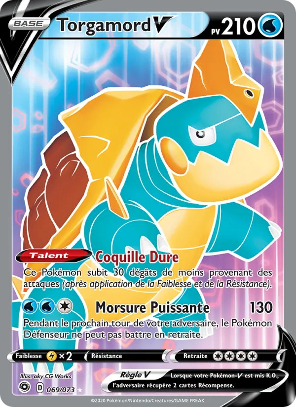 Carte Pokémon Torgamord V de l'extension La Voie du Maître