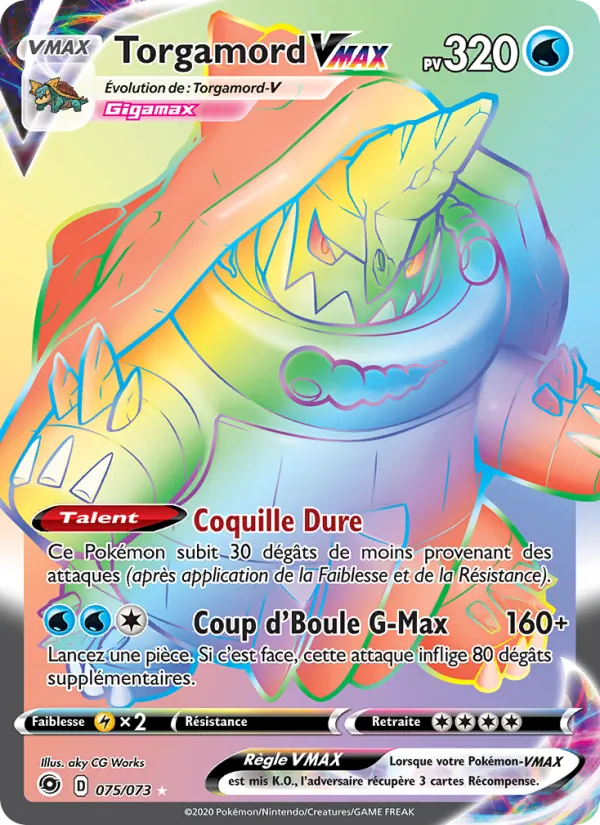 Carte Pokémon Torgamord VMAX de l'extension La Voie du Maître