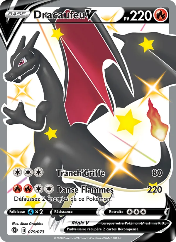 Carte Pokémon Dracaufeu V de l'extension La Voie du Maître