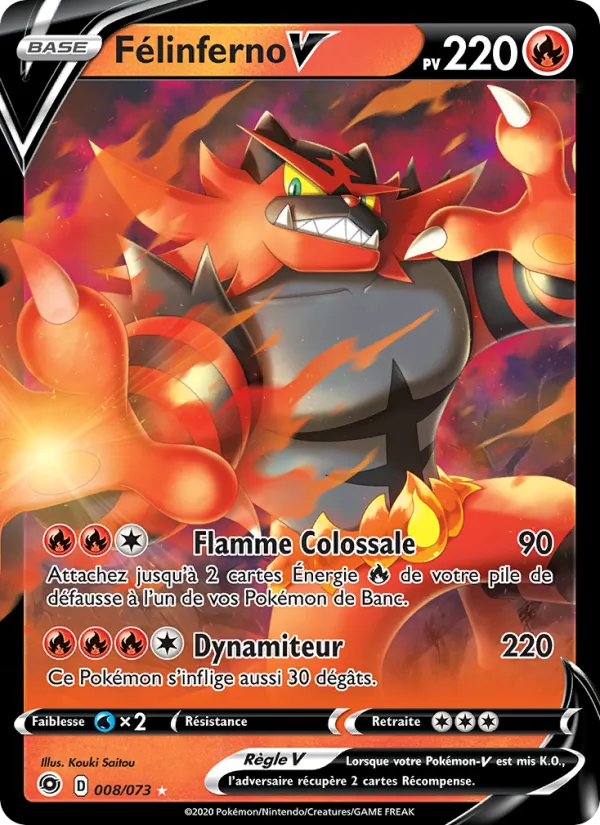 Carte Pokémon Félinferno V de l'extension La Voie du Maître