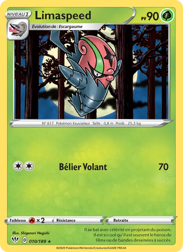 Carte Pokémon Limaspeed de l'extension Ténèbres Embrasées