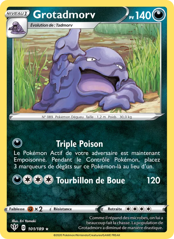 Carte Pokémon Grotadmorv de l'extension Ténèbres Embrasées