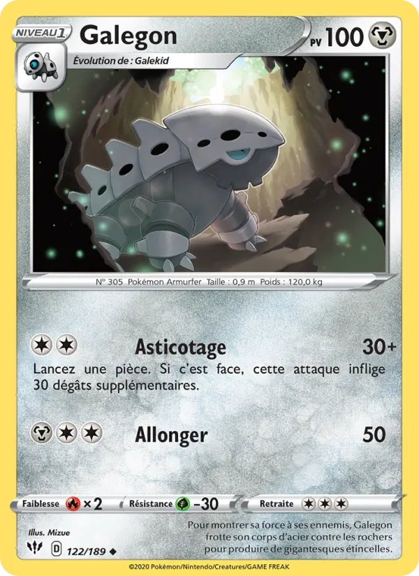 Carte Pokémon Galegon de l'extension Ténèbres Embrasées