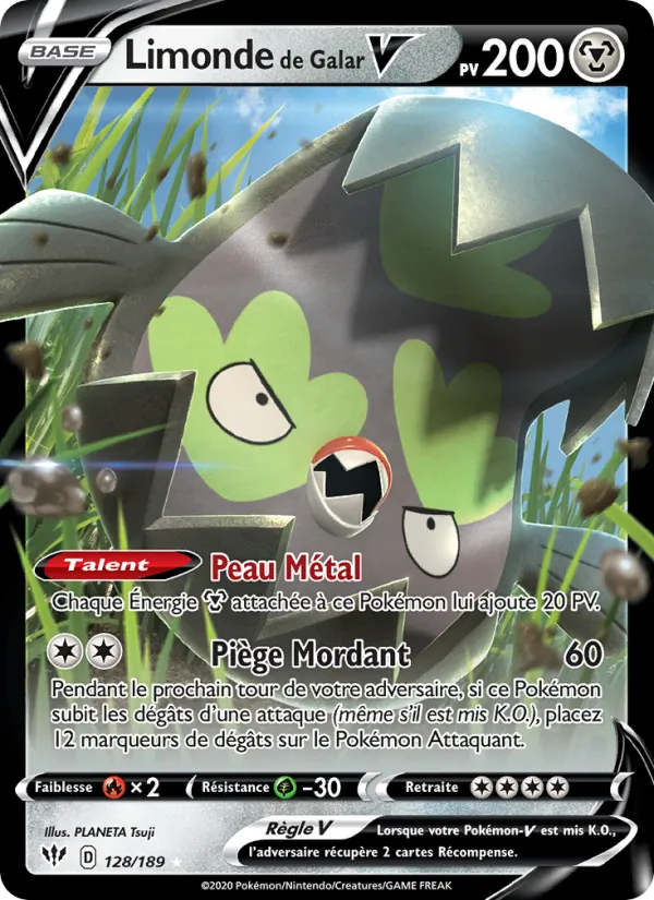 Carte Pokémon Limonde de Galar V de l'extension Ténèbres Embrasées