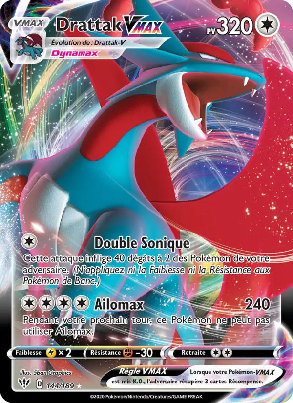 Carte Pokémon Drattak VMAX de l'extension Ténèbres Embrasées