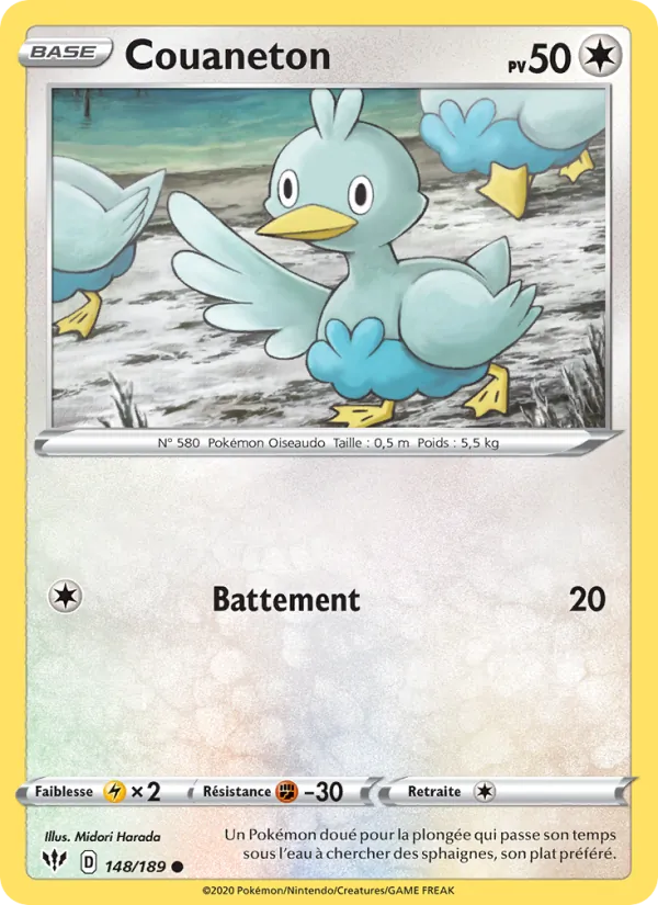 Carte Pokémon Couaneton de l'extension Ténèbres Embrasées