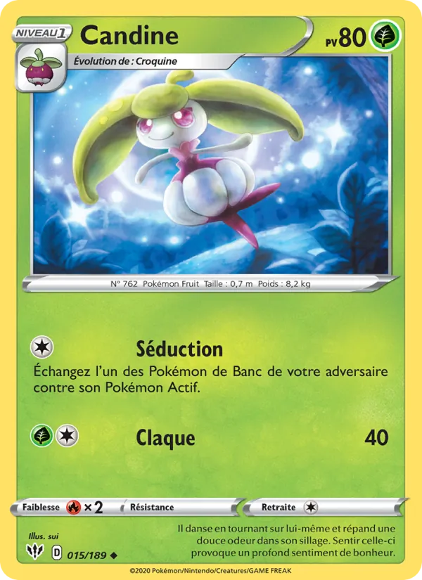Carte Pokémon Candine de l'extension Ténèbres Embrasées