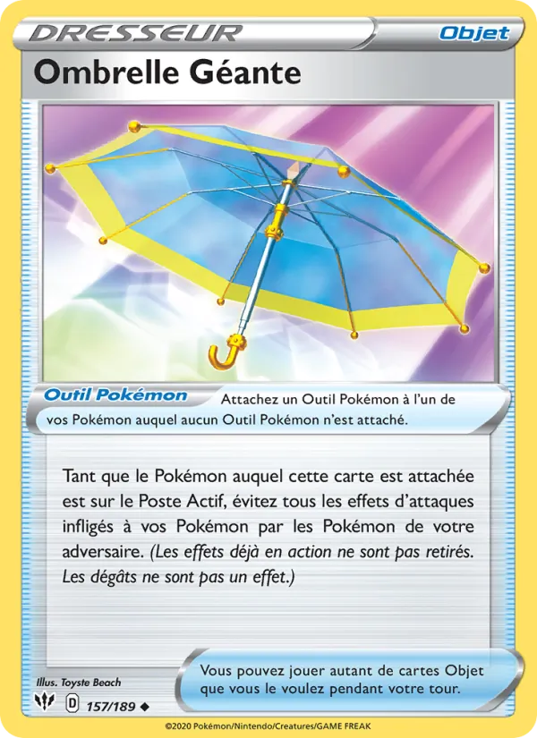 Carte Pokémon Ombrelle Géante de l'extension Ténèbres Embrasées