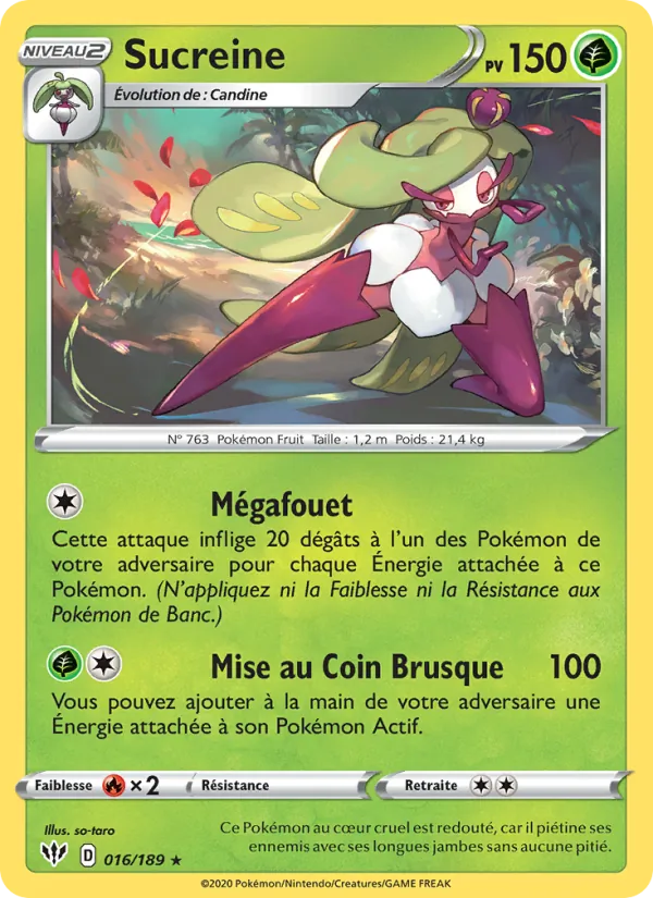 Carte Pokémon Sucreine de l'extension Ténèbres Embrasées