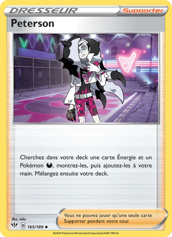 Carte Pokémon Peterson de l'extension Ténèbres Embrasées