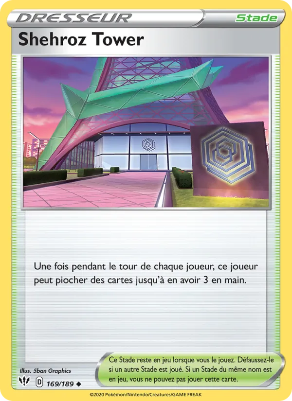 Carte Pokémon Shehroz Tower de l'extension Ténèbres Embrasées