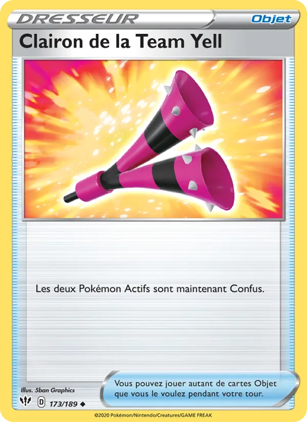 Carte Pokémon Clairon de la Team Yell de l'extension Ténèbres Embrasées